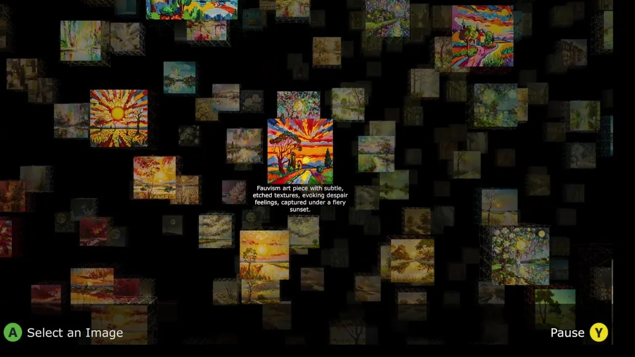 realXplorer - Interactive installation exploring Human-AI collaboration through latent space visualization